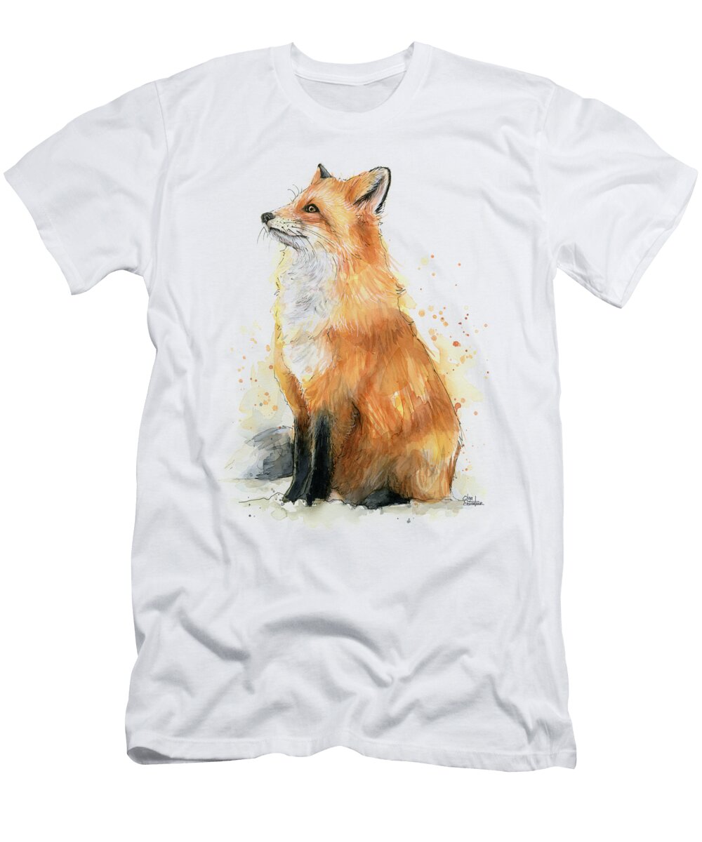 Fox Watercolor Olga Shvartsur T-Shirt