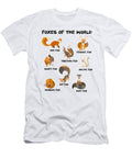 Foxes of the World Cute Fox Breeds Animals Educational Toms Store T-Shirt