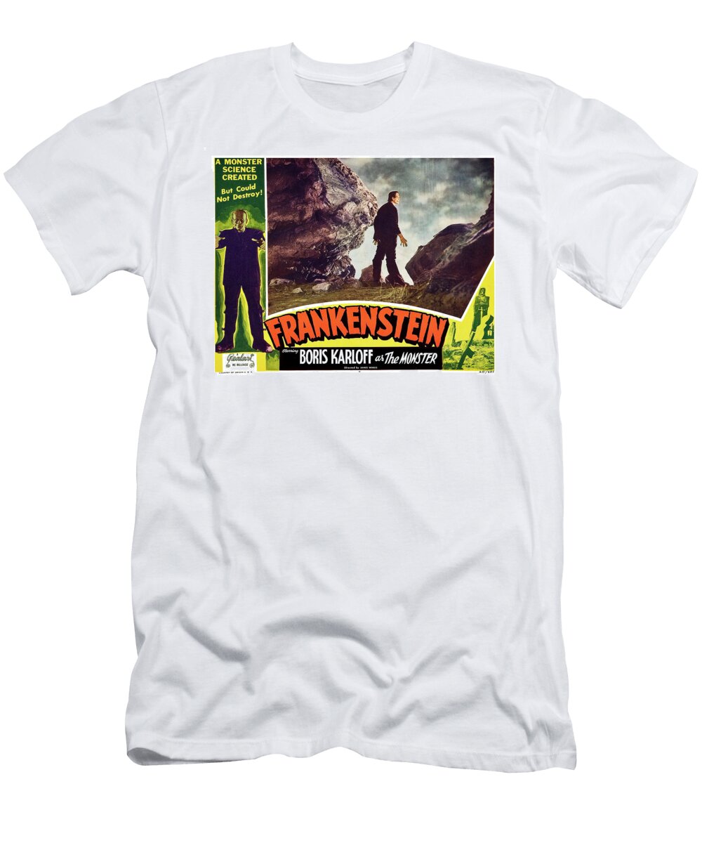 Frankenstein 1931 Boris Karloff Mae Clarke Colin Clive John Boles Original Movie Poster T-Shirt