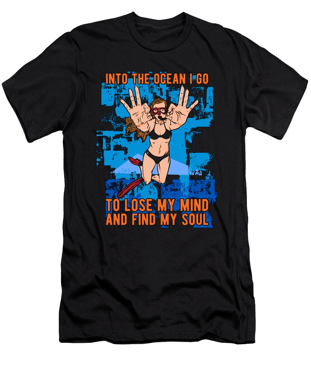 Freedive Into the Ocean Freediving Apnoe Sea Tshirtconcepts Marvin Poppe T-Shirt