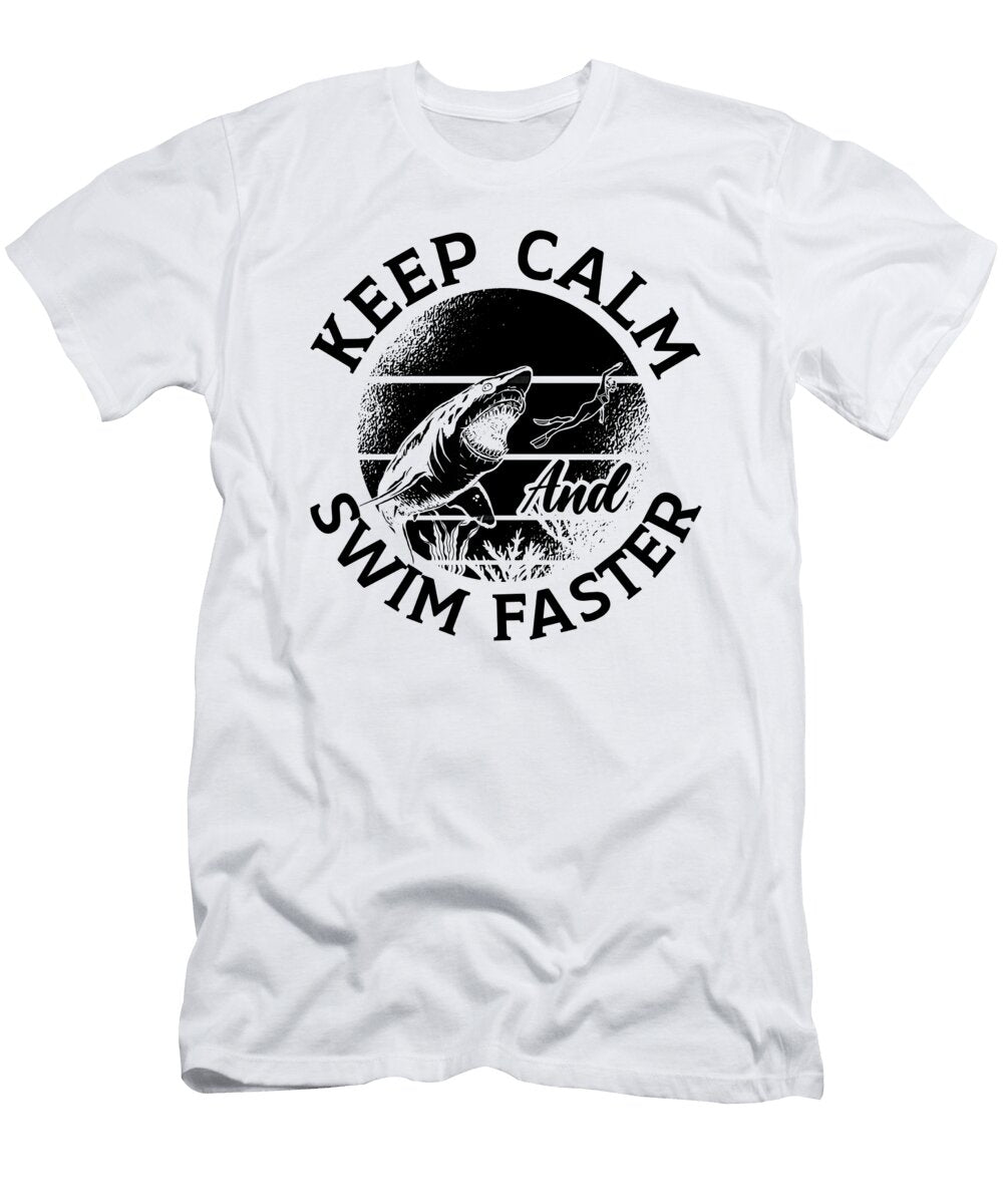 Freediver Keep Calm and Swim Faster Freediving Tshirtconcepts Marvin Poppe T-Shirt