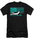 Freediving American Flag Diving Apnoe Freediver Tshirtconcepts Marvin Poppe T-Shirt