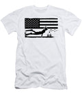 Freediving American Flag Diving Freediver Apnoe Tshirtconcepts Marvin Poppe T-Shirt