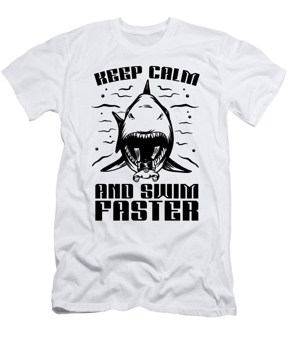 Freediving Freedive Keep Calm and Swim Faster Sea Tshirtconcepts Marvin Poppe T-Shirt