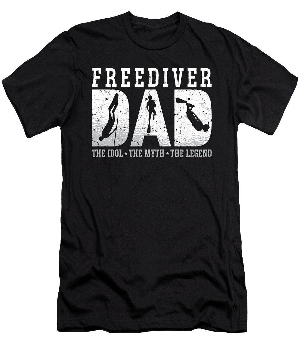 Freediving Freediver Dad the Idol the Apnea Diver Tshirtconcepts Marvin Poppe T-Shirt