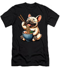 French Bulldog Eating Ramen Noodle Anime Frenchie Kawaii Japanese Food Lover Job T-Shirt