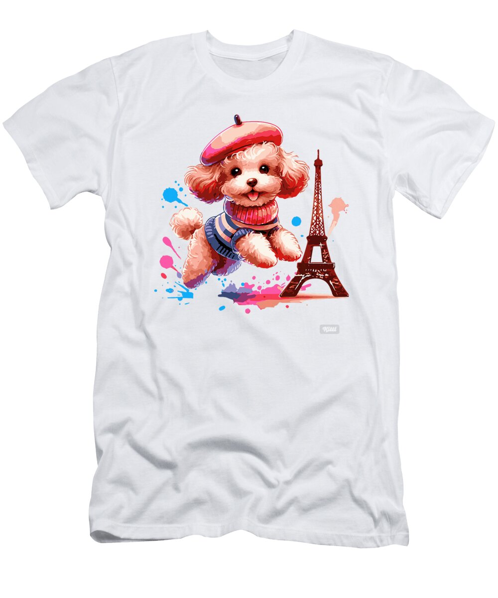 French Paris Eiffel Tower Fashion Toy Poodle Studi Alex T-Shirt
