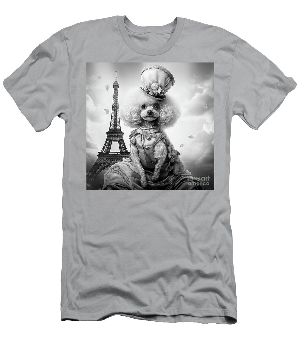 French Poodle in Paris Bw Elisabeth Lucas T-Shirt