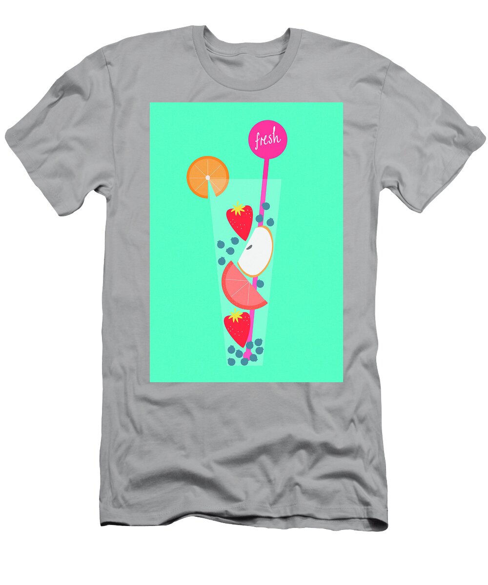 Fresh Fruit in Glass of Healthy Drink Ikon Ikon Images T-Shirt