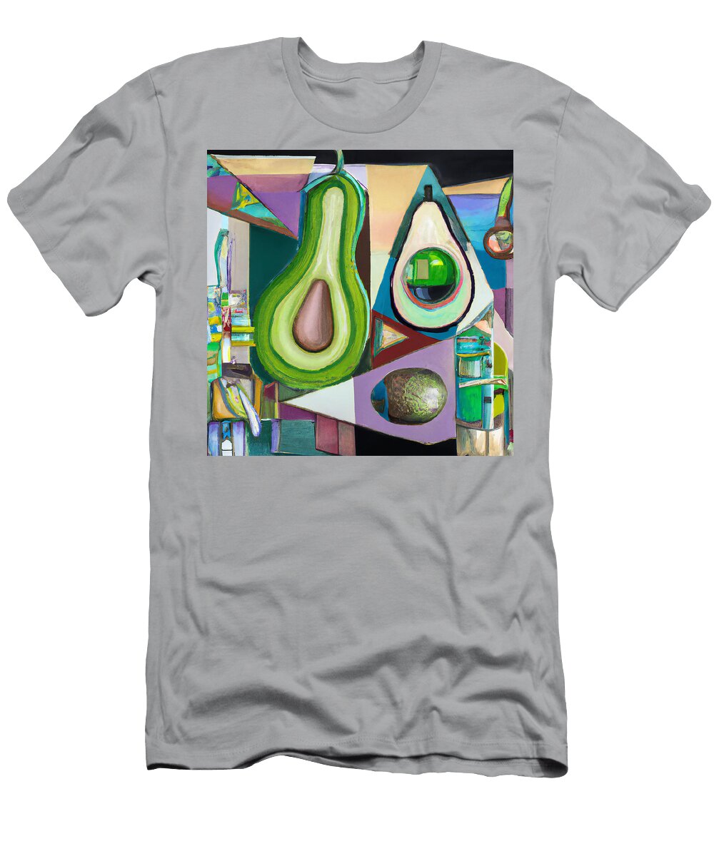 Fresh Green Avocado Art for Modern Kitchen Stellart Studio T-Shirt
