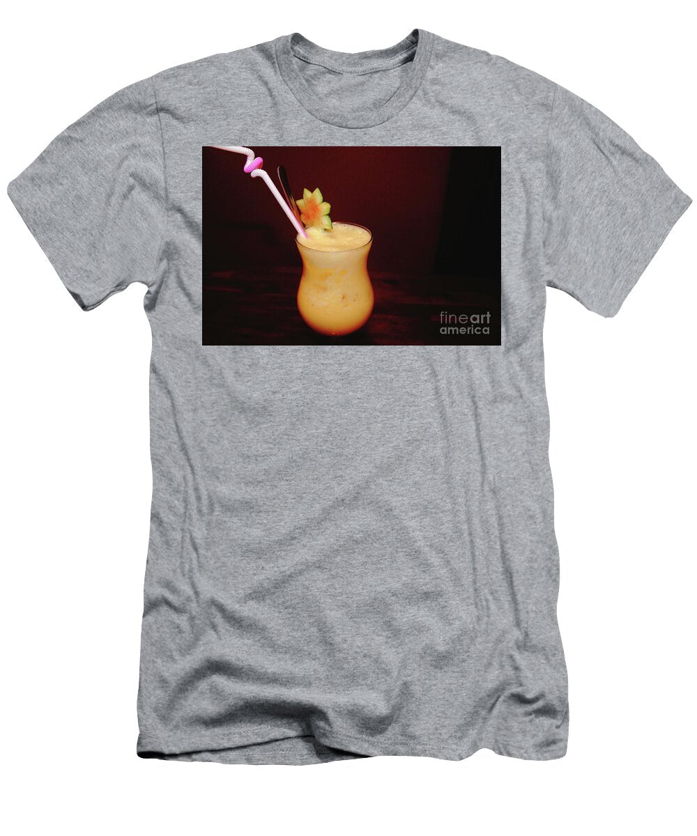 Fresh Juice on a Dark Background of Tropical Fruits of Mango and Papaya Mariia Kilina T-Shirt
