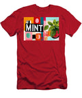 Fresh Notes of Green Mint Leaves Dancing Through Bold Geometry and Contemporary Color Harmony Olfactoart Studio T-Shirt