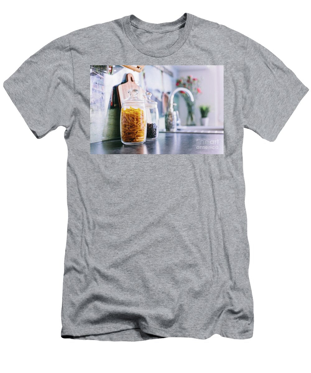 Fresh Pasta in Jar on Kitchen Table Top Michal Bednarek T-Shirt