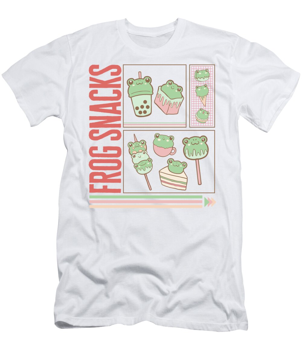 Frog Frog Snacks Cute Boba Cake Ice Cream Birthday Gift for Frog Animal Lover Kawaii Aesthetic Amphibian Sifou Store T-Shirt