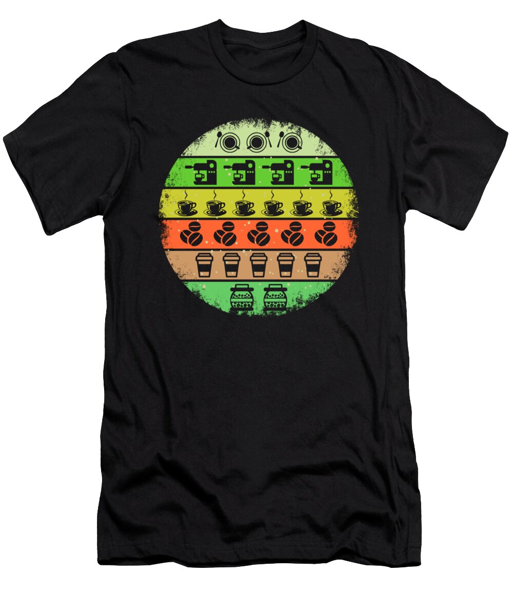 Fun Coffee Lover Gift Barista Gift Fun Retro Coffee Addict Gift Kanig Designs T-Shirt