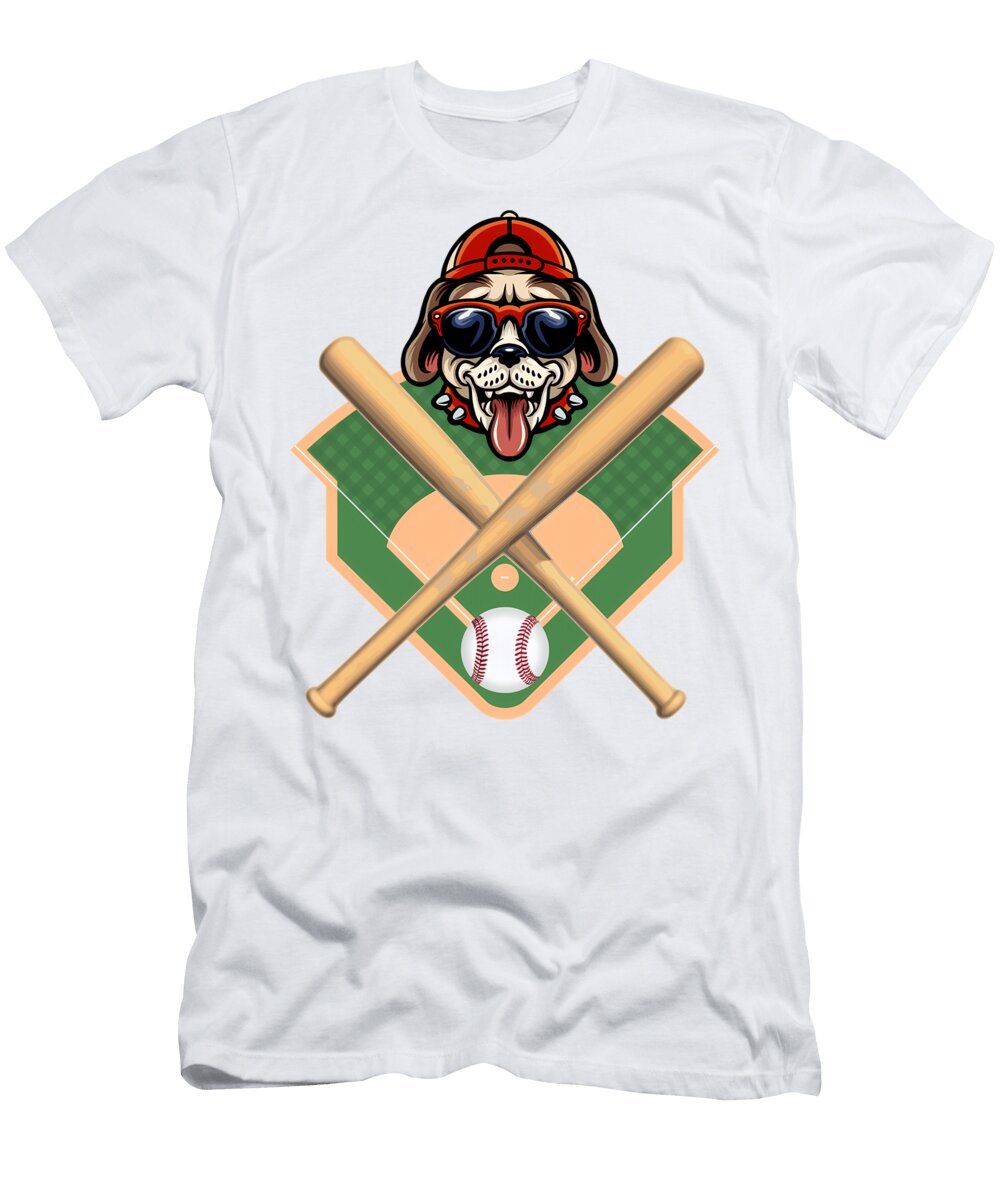 Funky Baseball Dog Lets Play the Game Quang Vu T-Shirt