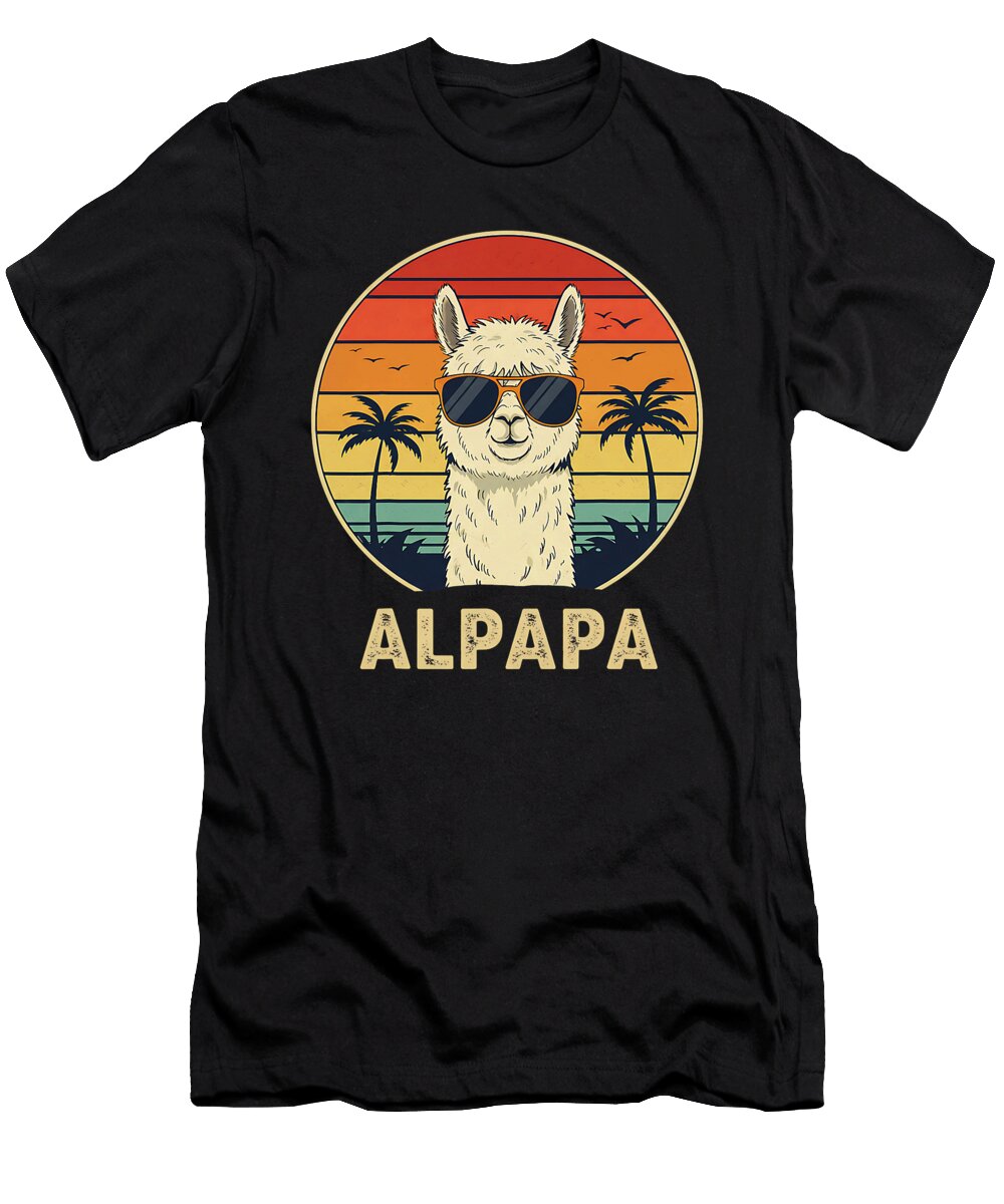 Funny Alpaca Dad Gifts Retro Alpapa for Fathers Sophie Eleanor T-Shirt