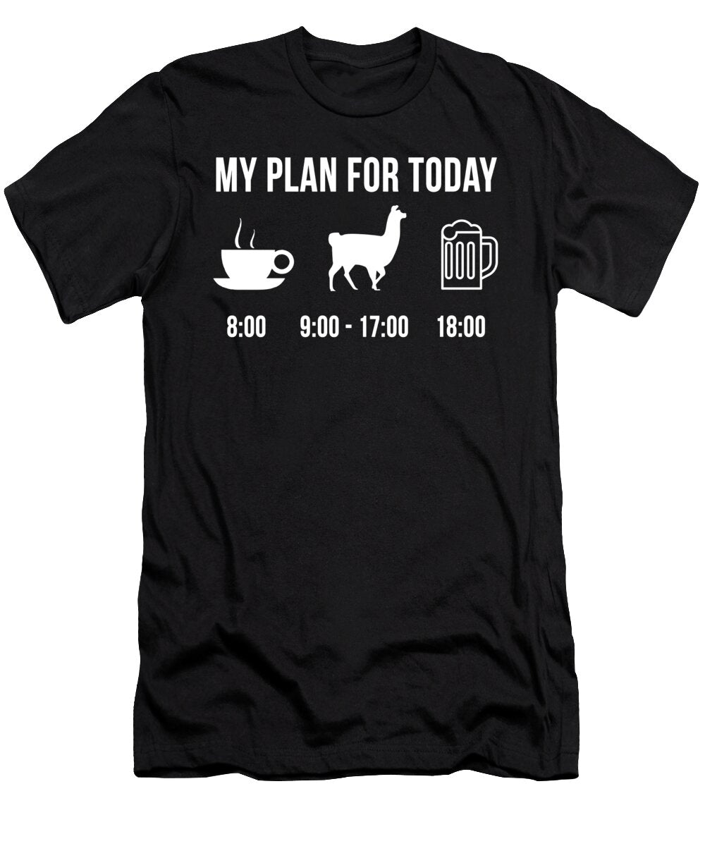Funny Alpaca Farming My Plan for Today Muc Designs T-Shirt