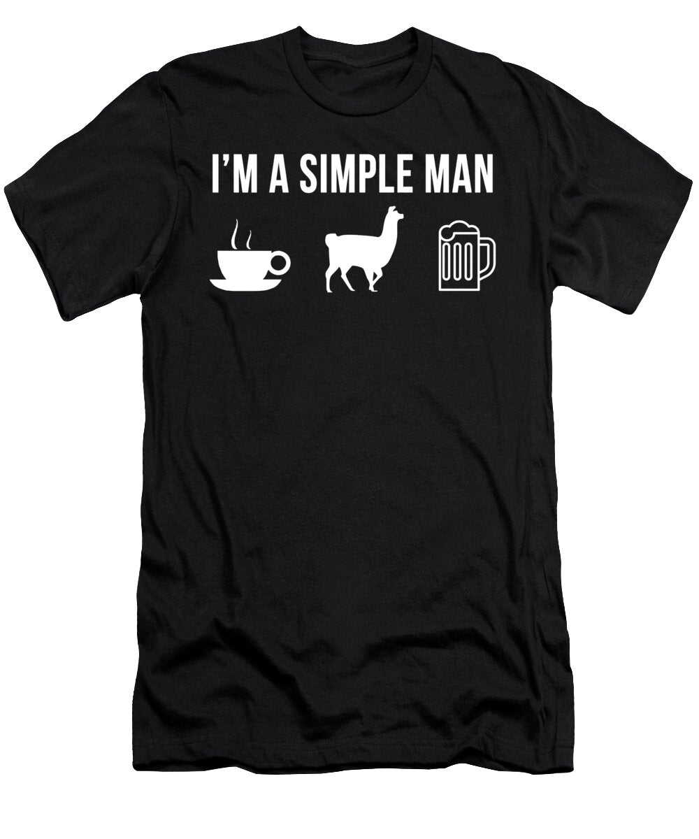 Funny Alpaca Farming Simple Man Lukas Davis T-Shirt