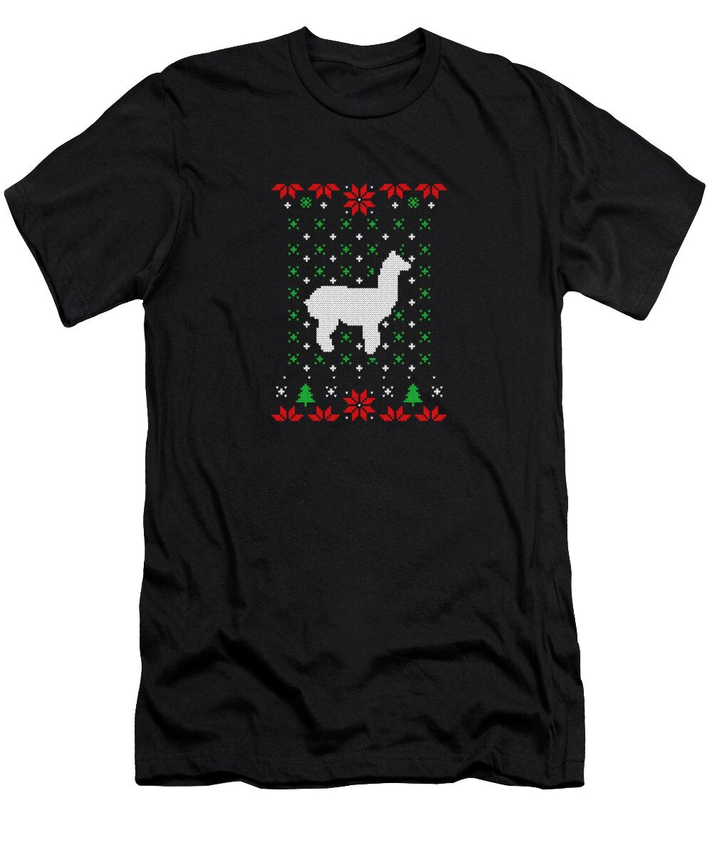 Funny Alpaca Llamas Ugly Christmas Sweater Taylor Russell T-Shirt