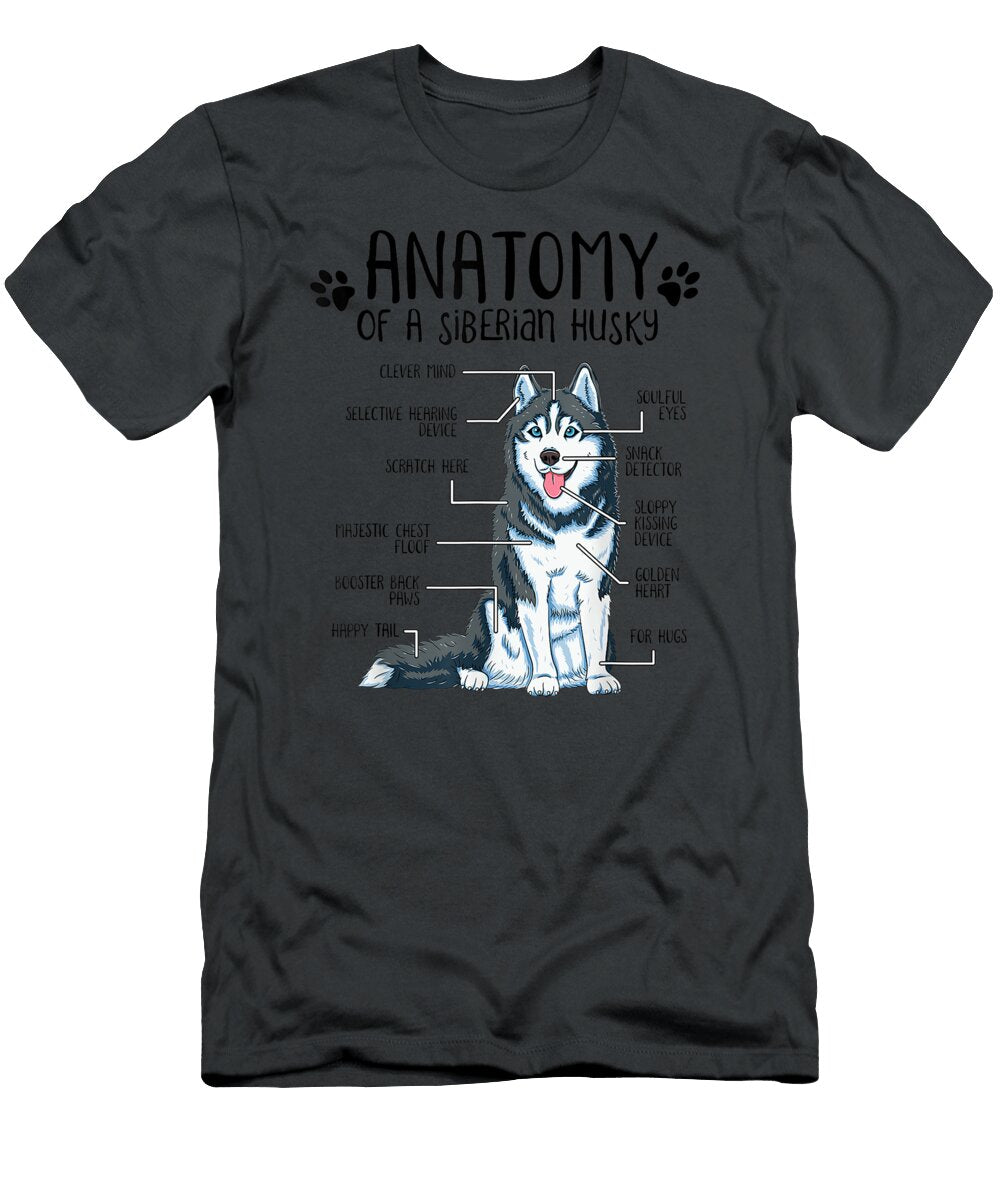 Funny Anatomyiberian Husky Dog Lover Alessa Arella T-Shirt