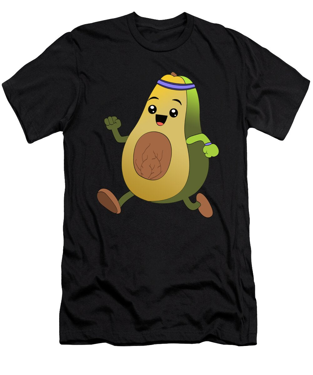Funny Avocado Running Foodie Gift Muc Designs T-Shirt