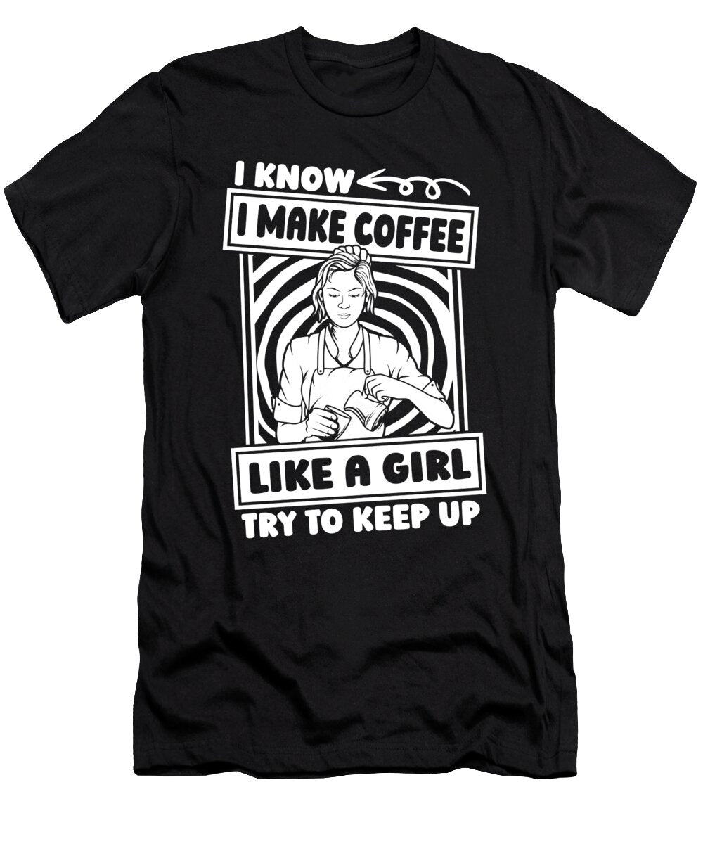 Funny Barista Cafe Caffeine Bean Coffee Artist Crazy Squirrel T-Shirt