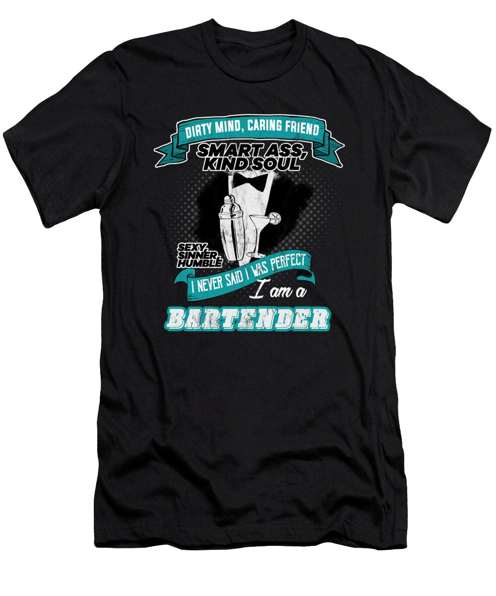 Funny Bartender Bartending Gift Drinking Bar Club Beer Print Noirty Designs T-Shirt