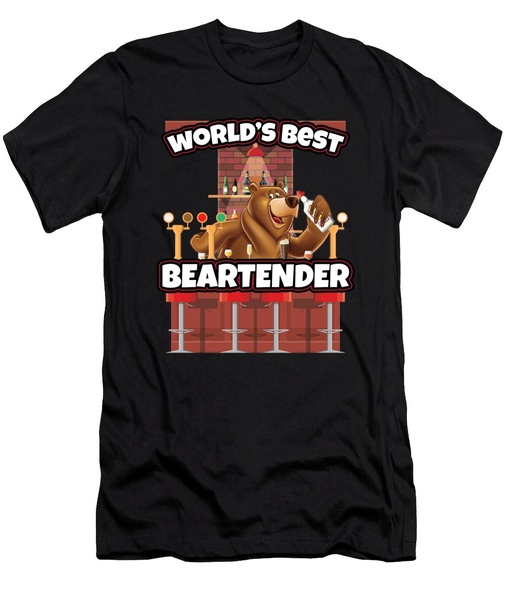 Funny Bartender Design Gift for Barman Barmaid and Mixologists Making Cocktails Beer and Alcoholic Drinks Martin Hicks T-Shirt