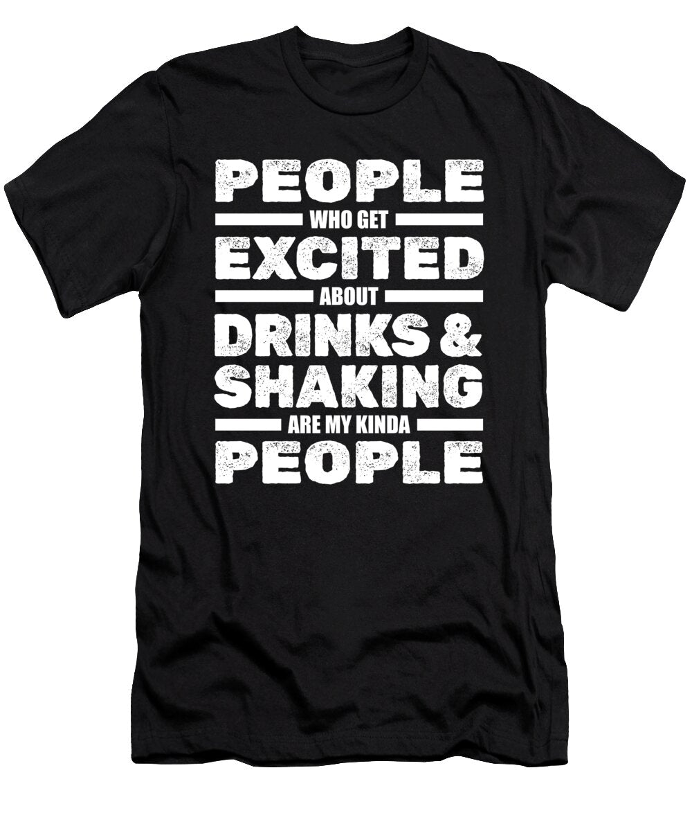 Funny Bartending Barman Barmaid Flairman Bartender Crazy Squirrel T-Shirt