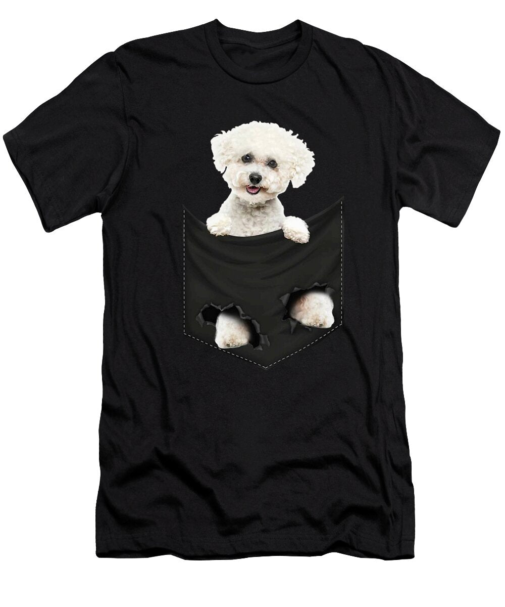 Funny Bichon Frise in Your Pocket for Bichon Dog Natalie Lidford T-Shirt