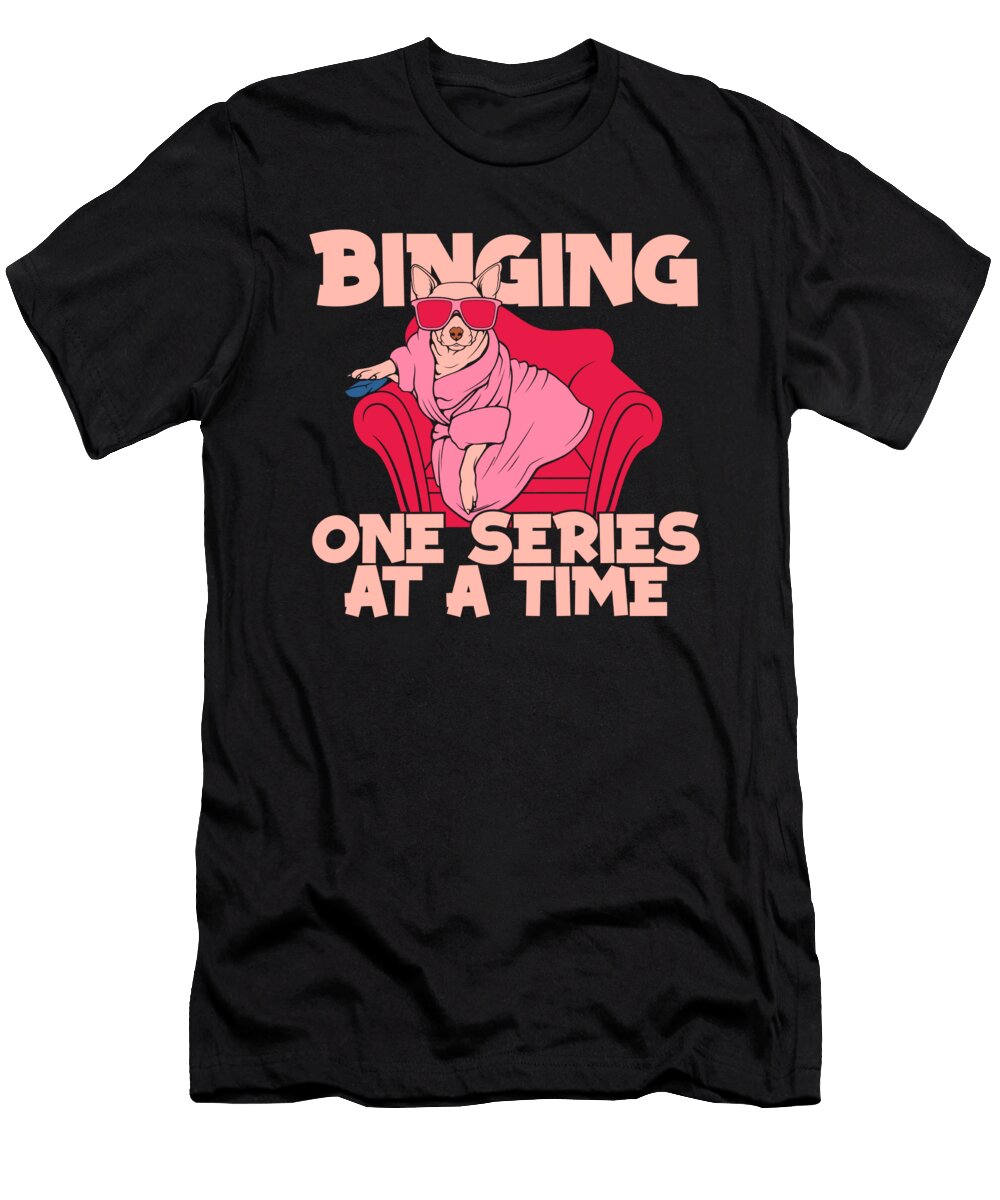 Funny Binge Watching Programmes Tv Show Movies Series Crazy Squirrel T-Shirt