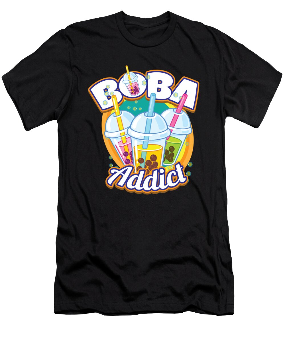 Funny Boba Drink Gift for Asian Bubble Tea Drinkers Taiwanese Tapioca Balls Sweet Drink Martin Hicks T-Shirt