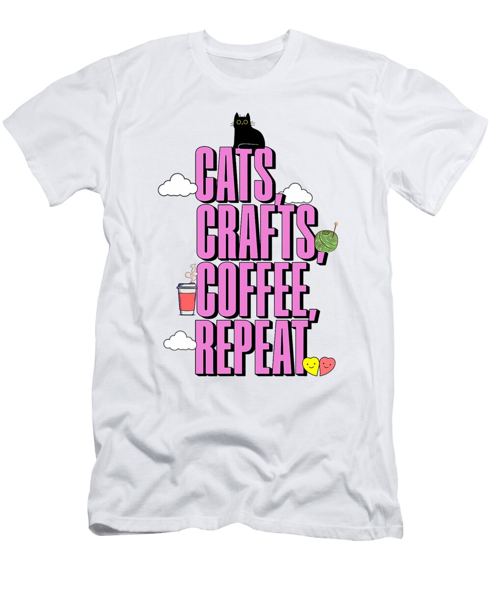 Funny Cat Lover Barista Crafter Coffee Lover 80s Zyneu Gangd T-Shirt
