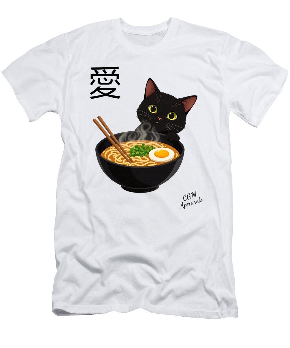 Funny Cat Ramen Graphic Japanese Gift Zyneu Gangd T-Shirt