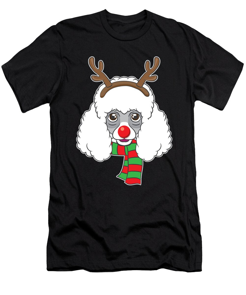 Funny Christmas Dog Xmas Reindeer Poodle Holiday Haselshirt T-Shirt