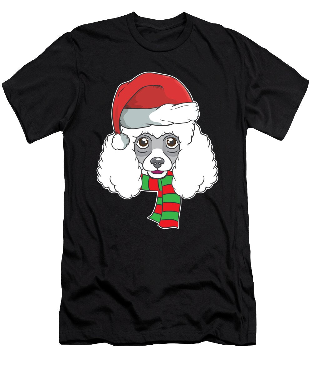 Funny Christmas Dog Xmas Santa Poodle Holiday Gift Haselshirt T-Shirt