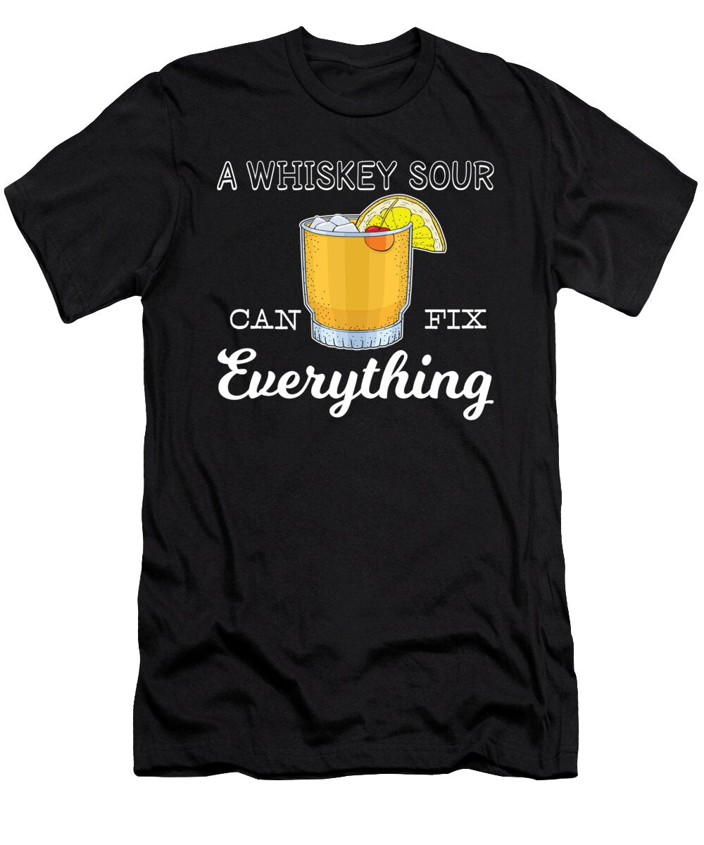 Funny Cocktail Lover Mixologist Whiskey Sour Graphic Jacob Hughes T-Shirt