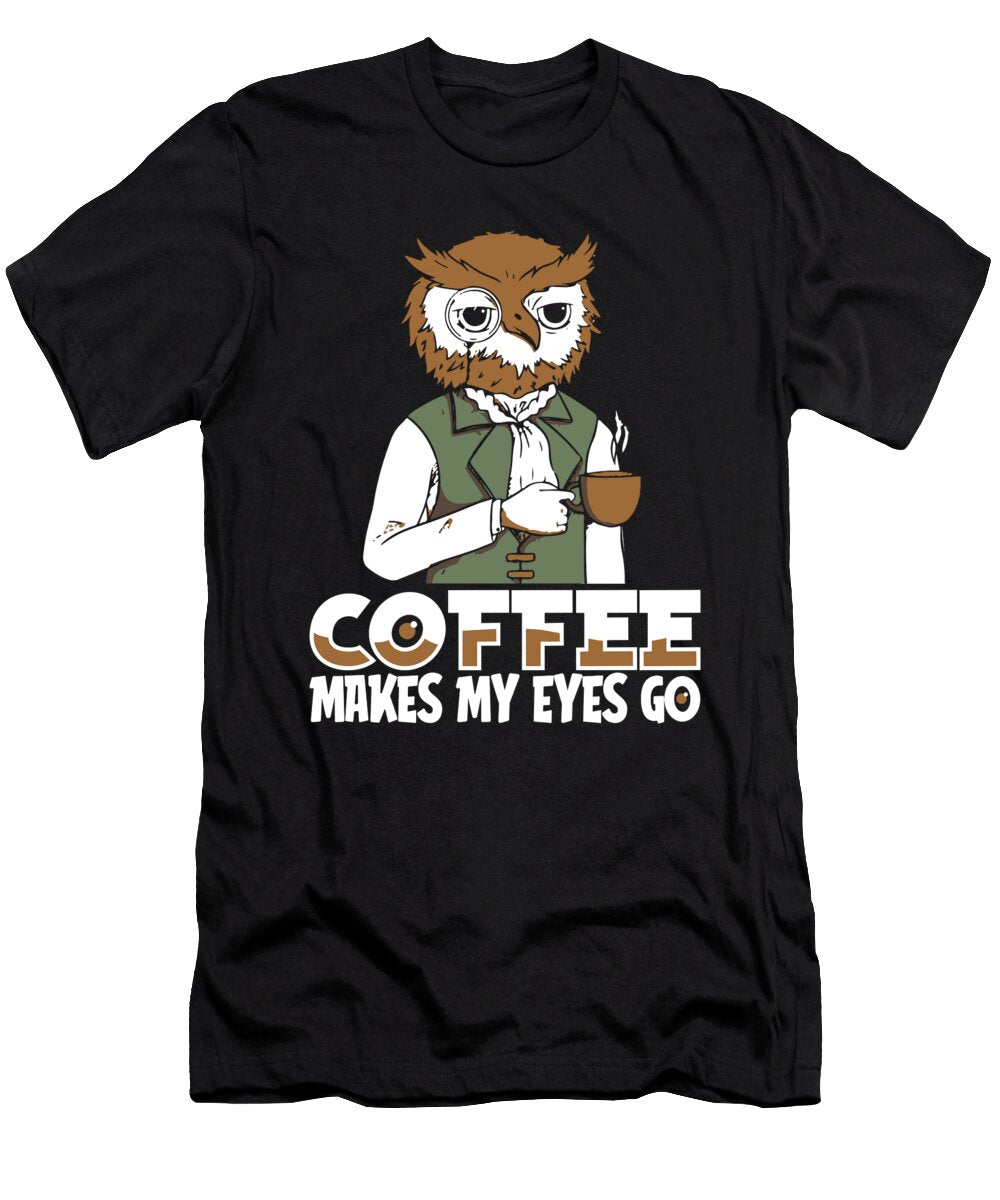 Funny Coffee Barista Cafe Roaster Roasting Coffee Owl Crazy Squirrel T-Shirt