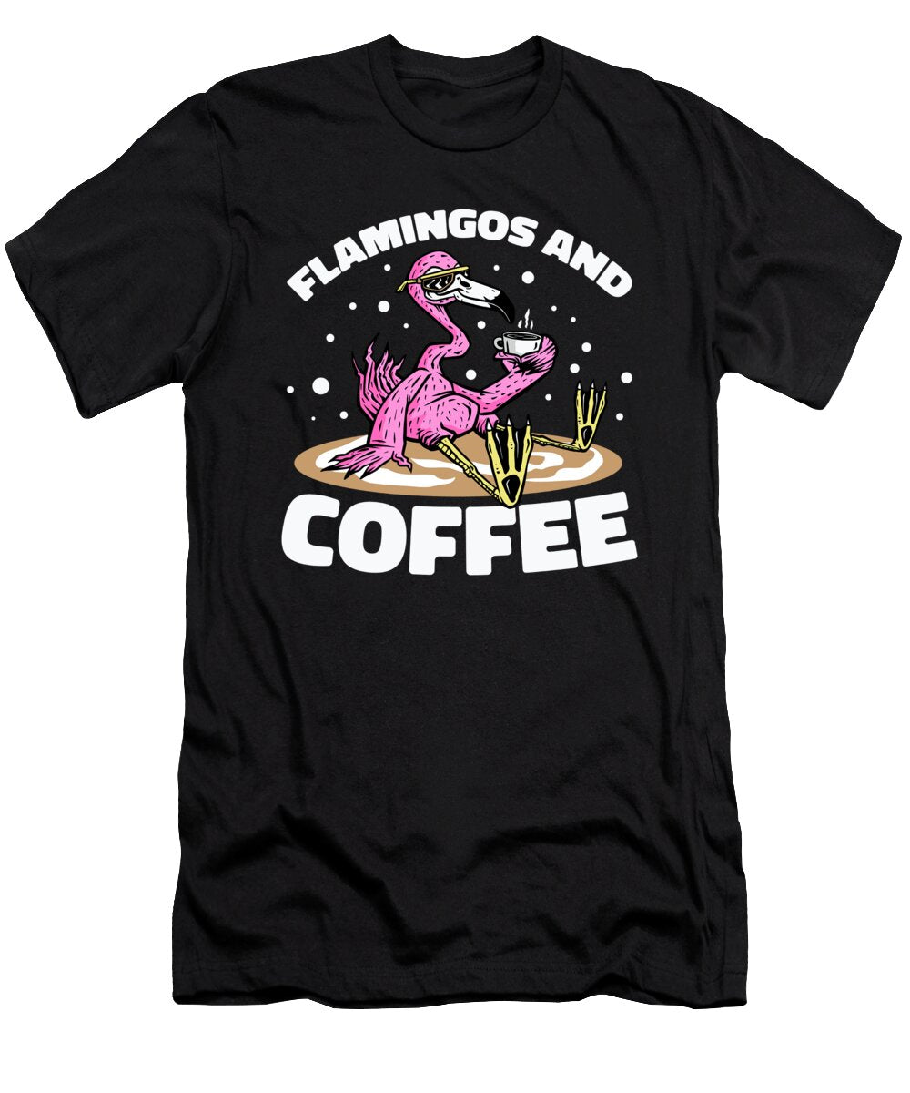 Funny Coffee Barista Roaster Cafe Roasting Coffee Flamingo Crazy Squirrel T-Shirt