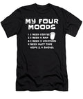 Funny Coffee My Four Moods I Need Coffee I Need a Nap Crazy Squirrel T-Shirt