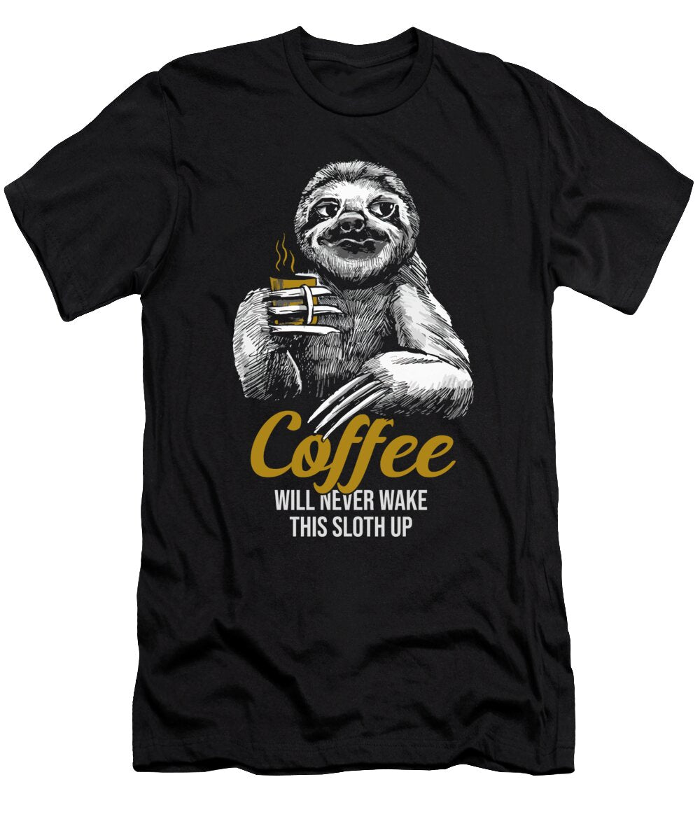 Funny Coffee Roaster Roasting Barista Cafe Coffee Sloth Crazy Squirrel T-Shirt