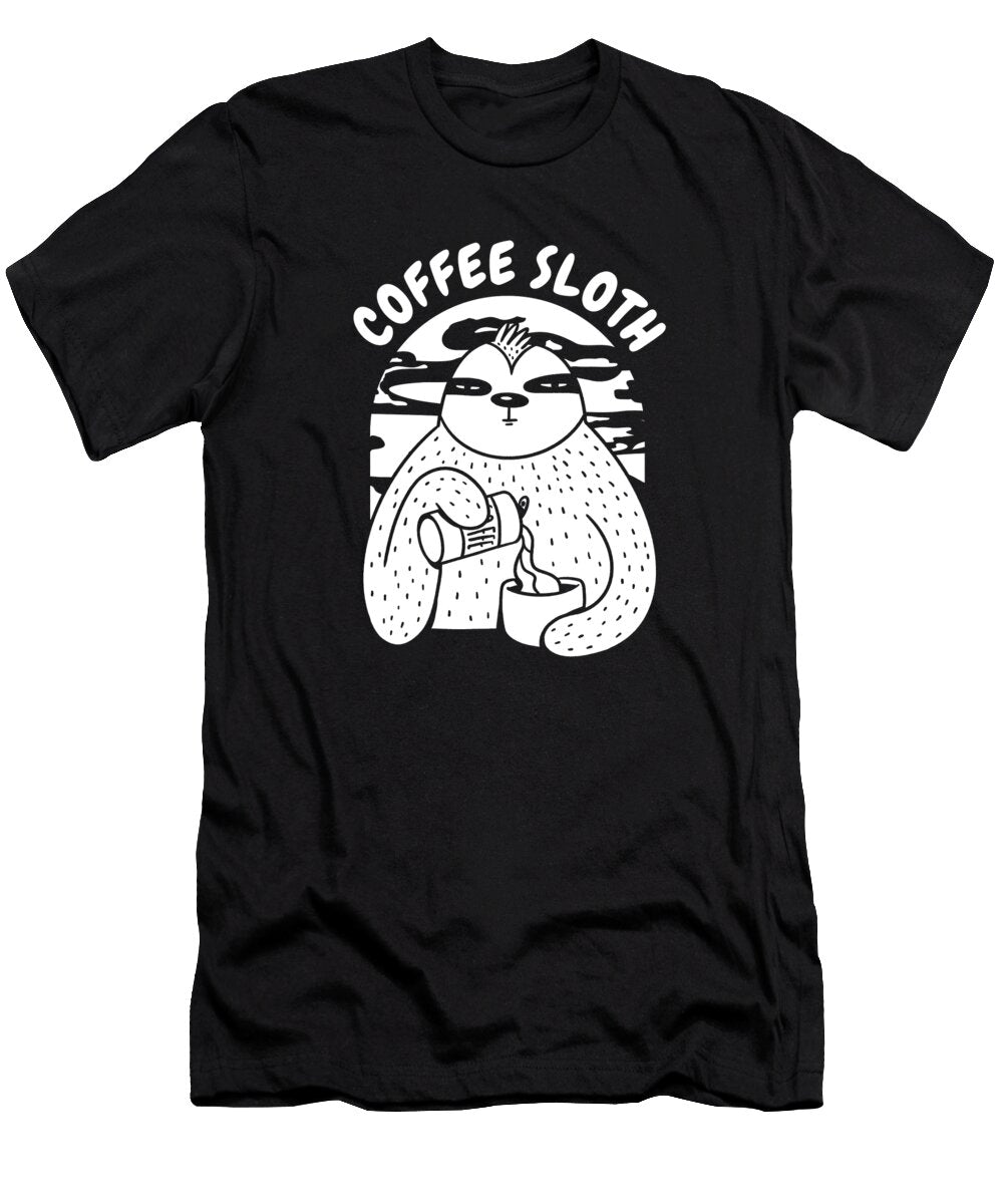 Funny Coffee Roasting Barista Roaster Cafe Coffee Sloth Crazy Squirrel T-Shirt