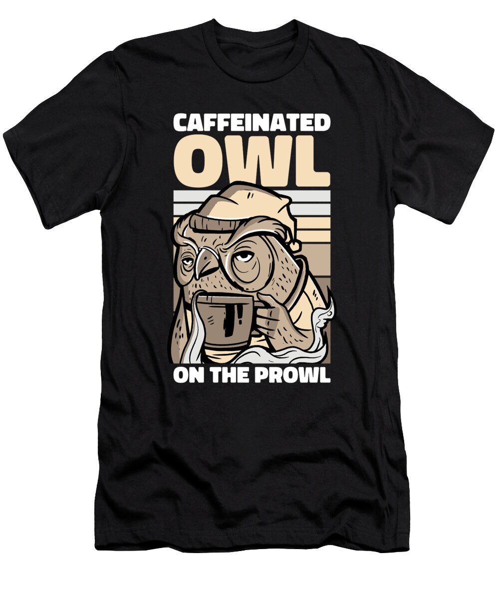 Funny Coffee Roasting Cafe Roaster Barista Coffee Owl Crazy Squirrel T-Shirt