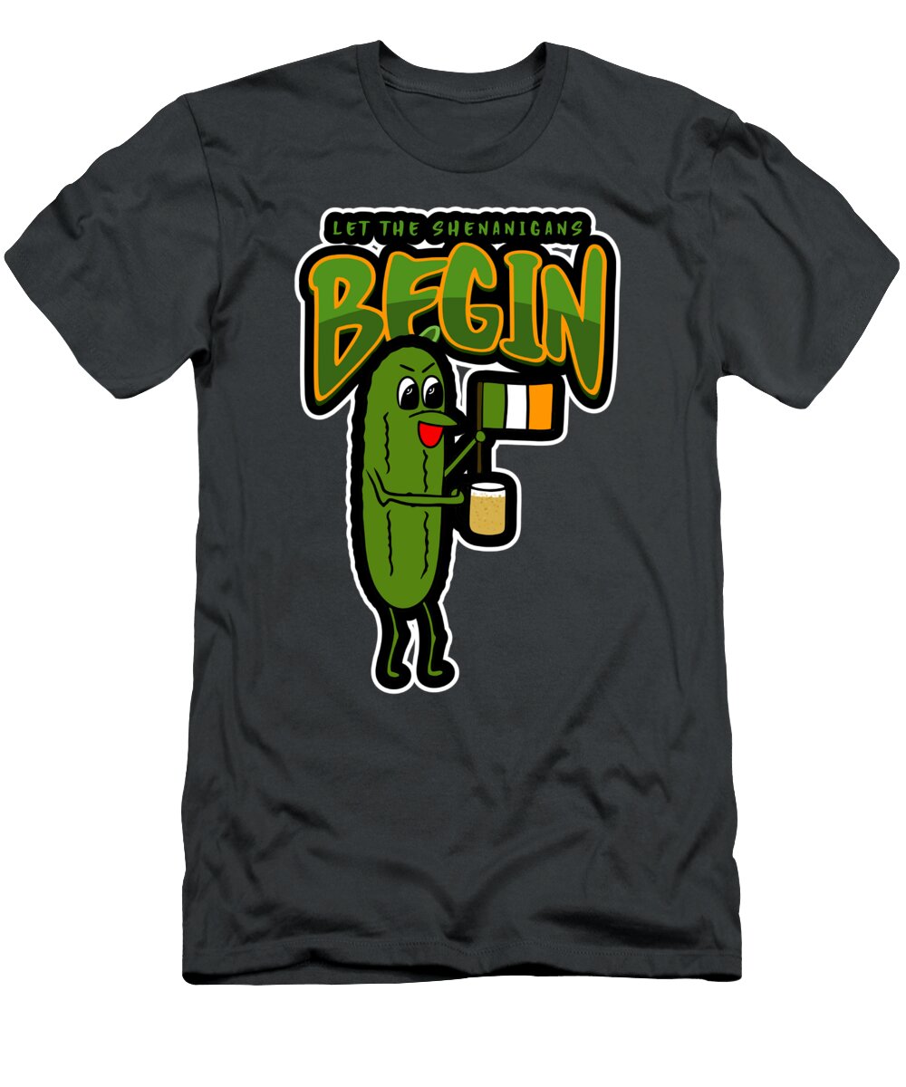 Funny Dill Pickle with Beer Mug Sartoris Art T-Shirt