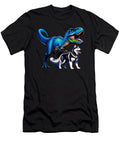 Funny Dinosaur Siberian Husky Walking Dog Lover Job T-Shirt