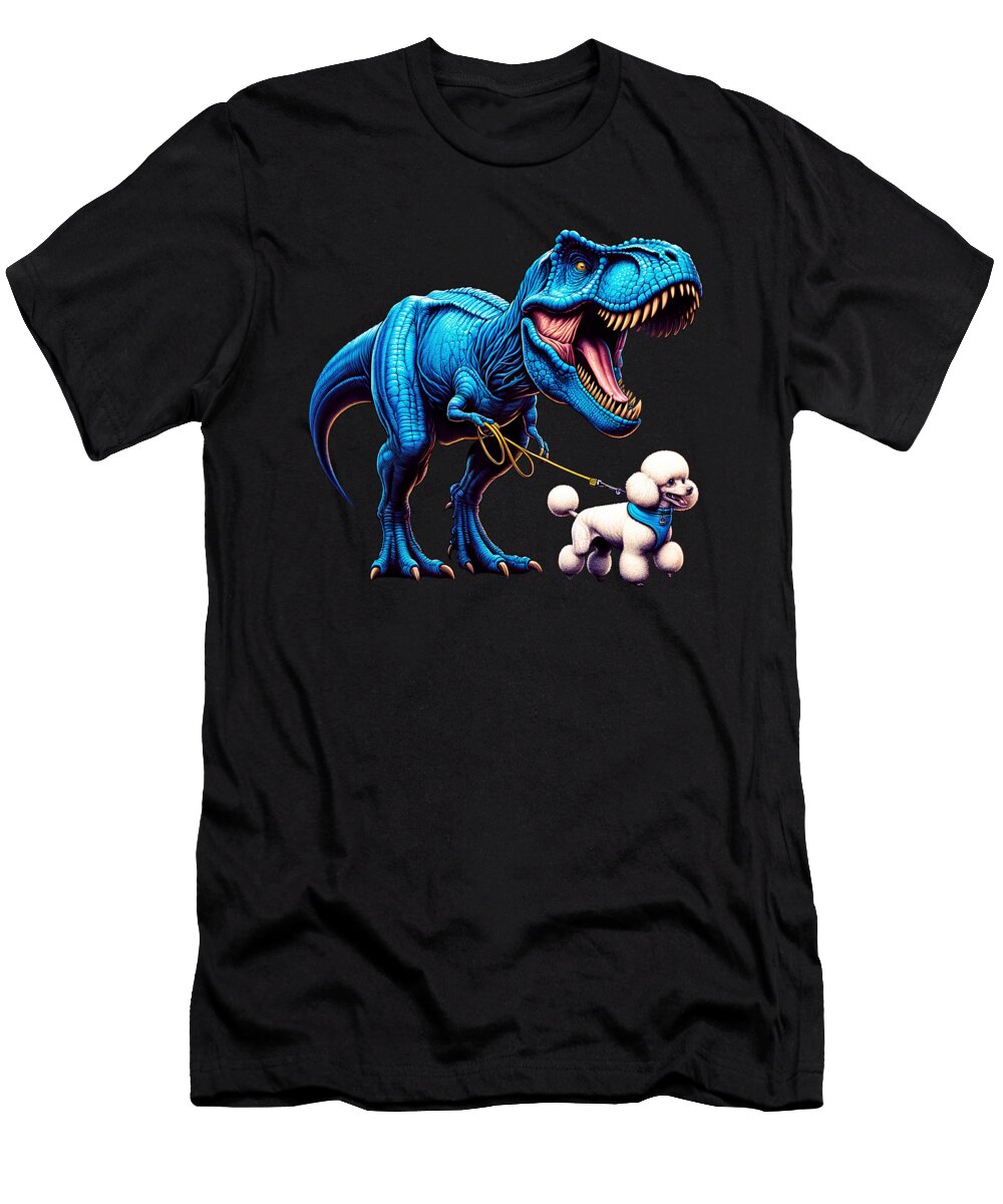 Funny Dinosaur Toy Poodle Walking Dog Lover Job T-Shirt