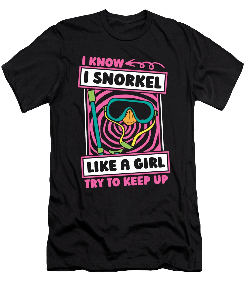 Funny Diver Diving Snorkel Snorkeling Crazy Squirrel T-Shirt