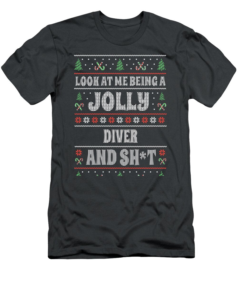 Funny Diver Ugly Christmas Design Xmas Themed Lucasw Margo T-Shirt