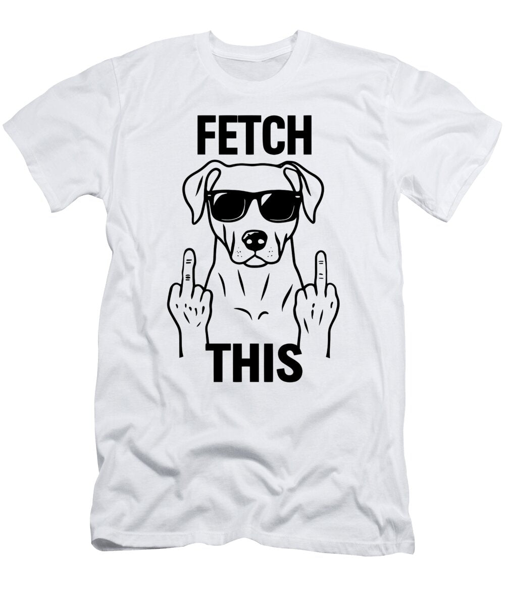 Funny Dog Wall Art Print Fetch That Dog Poster Dog with Sunglasses Humorous Labrador Wall Art Mounir Khalfouf T-Shirt